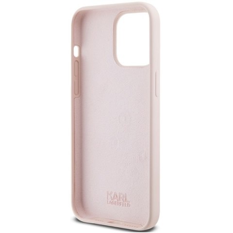 Karl Lagerfeld nakładka do iPhone 15 Pro Max 6,7" KLHCP15XSKSBMCP różowa HC SILICONE KARL SCRIPT LOGO