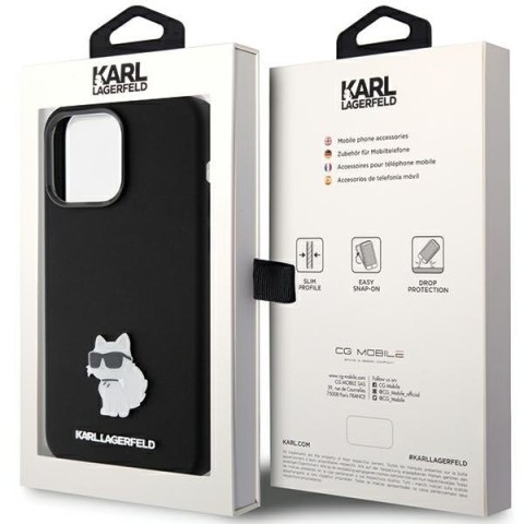 Karl Lagerfeld nakładka do iPhone 15 Pro Max 6,7" KLHCP15XSMHCNPK czarna HC SILICONE C METAL PIN Karl Lagerfeld nakładka do iPhone 15 Pro Max 6,7" KLHCP15XSMHCNPK czarna HC SILICONE C METAL PIN