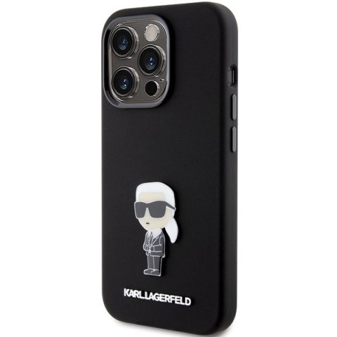 Karl Lagerfeld nakładka do iPhone 15 Pro Max 6,7" KLHCP15XSMHKNPK czarna HC SILICONE IKONIK METAL PIN Karl Lagerfeld nakładka do iPhone 15 Pro Max 6,7" KLHCP15XSMHKNPK czarna HC SILICONE IKONIK METAL PIN