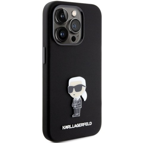 Karl Lagerfeld nakładka do iPhone 15 Pro Max 6,7" KLHCP15XSMHKNPK czarna HC SILICONE IKONIK METAL PIN Karl Lagerfeld nakładka do iPhone 15 Pro Max 6,7" KLHCP15XSMHKNPK czarna HC SILICONE IKONIK METAL PIN