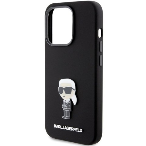 Karl Lagerfeld nakładka do iPhone 15 Pro Max 6,7" KLHCP15XSMHKNPK czarna HC SILICONE IKONIK METAL PIN Karl Lagerfeld nakładka do iPhone 15 Pro Max 6,7" KLHCP15XSMHKNPK czarna HC SILICONE IKONIK METAL PIN