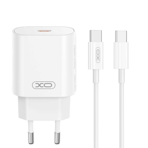 XO ładowarka sieciowa CE25 PD 25W 1x USB-C biała + kabel USB-C - USB-C XO ładowarka sieciowa CE25 PD 25W 1x USB-C biała + kabel USB-C - USB-C