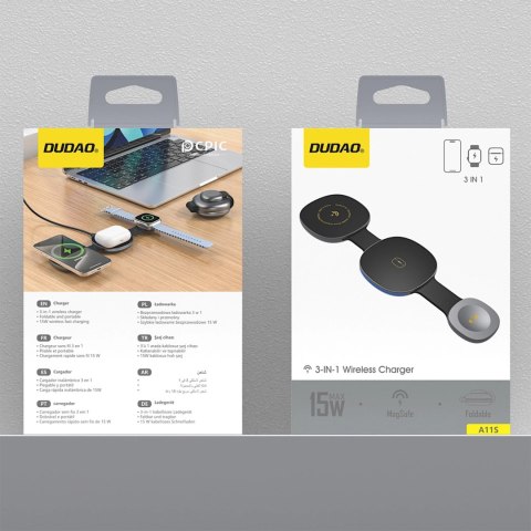 Dudao A11S 3-in-1 Wireless Charging Station black
