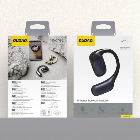 Dudao U4Pro Universal Bluetooth headset (Universal Fit for Both Ears) Black