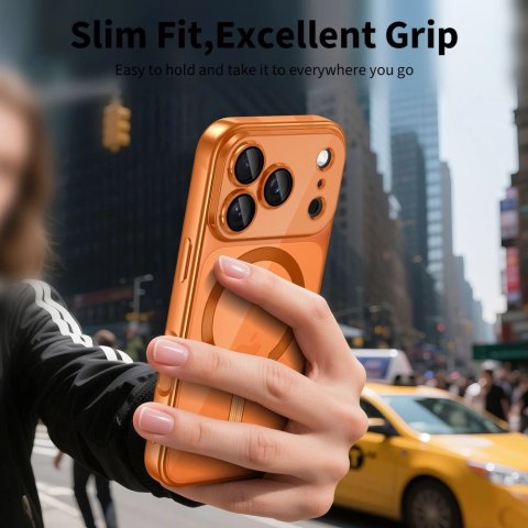 Etui Tech-Protect MagFlex MagSafe na iPhone 17 Pro - przezroczysto-pomarańczowy