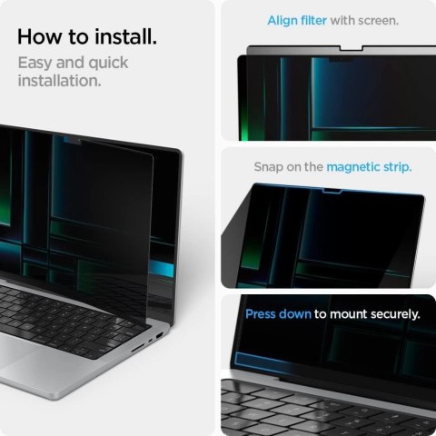Folia prywatyzująca Spigen SafeView na MacBook Pro 14 (2021-2025)