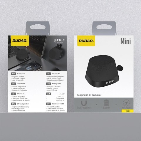 Głośnik bezprzewodowy Dudao Y20 z mocowaniem magnetycznym Bluetooth 5.3 - czarny