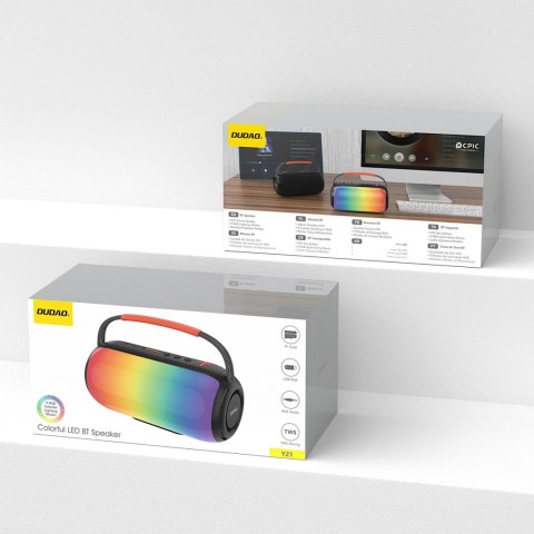 Głośnik bezprzewodowy Dudao Y21 podświetlany RGB Bluetooth 5.3 - czarny