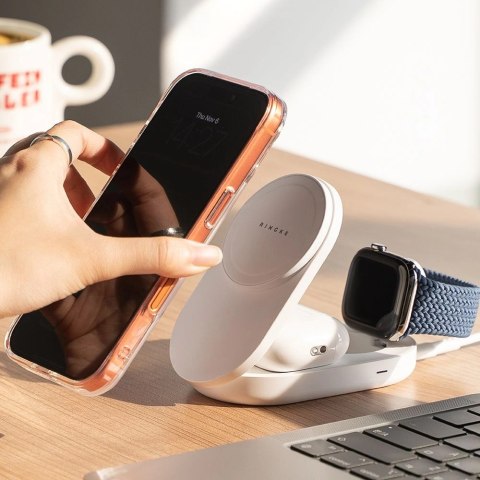 Ładowarka indukcyjna RINGKE QI2.2 25W 3w1 Magnetic MagSafe - biała