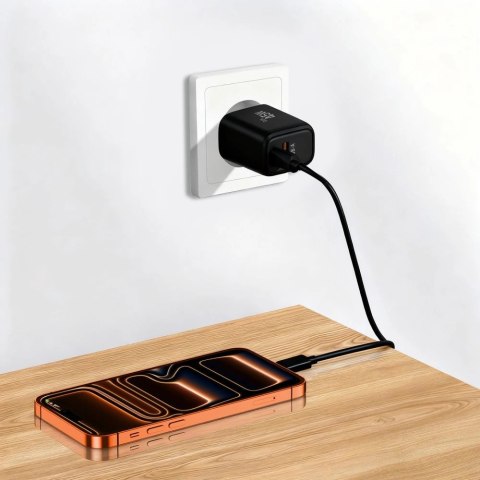 Ładowarka sieciowa Tech-Protect NCA45W-GAN 2-Porty USB-C / USB-A 45W - czarna