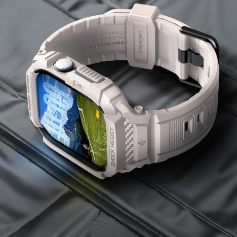 Pasek Spigen Rugged Armor Pro V2 na Apple Watch (46 mm) - beżowy