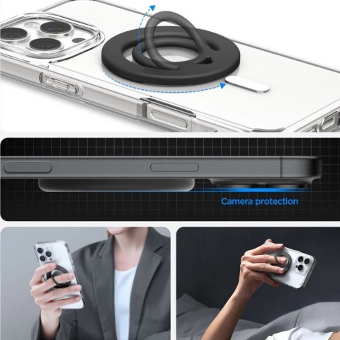 Pierścień magnetyczny Spigen Dual Pop Mag MagSafe na telefon - czarny