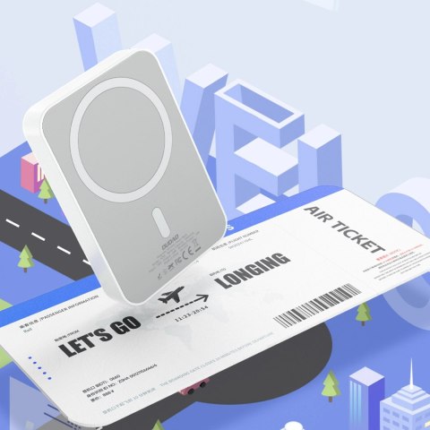 Powerbank Dudao K26 10000mAh 20W USB-A / USB-C / MagSafe - biały