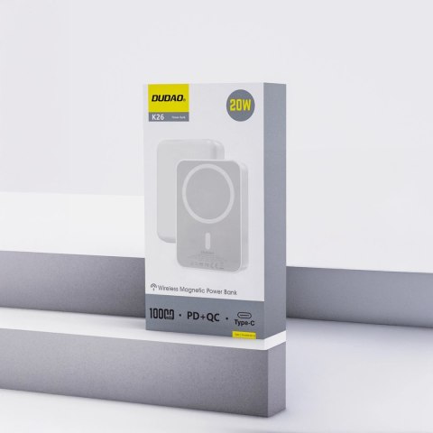 Powerbank Dudao K26 10000mAh 20W USB-A / USB-C / MagSafe - biały