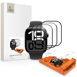 Szkło hartowane Tech-Protect Easy Set Flex+ 3-Pack na Apple Watch 42 mm - czarne
