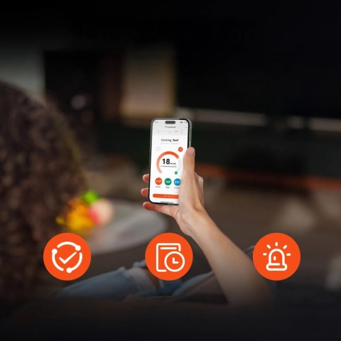Termometr kuchenny Meatmeet Pro smart aplikacja Bluetooth grill piekarnik wędzarnia - czarny