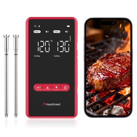 Termometr kuchenny Meatmeet X Pro smart aplikacja WiFi dwa czujniki grill piekarnik wędzarnia