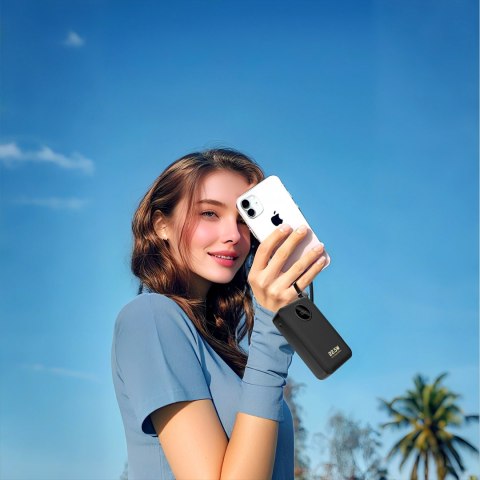 Dudao K14+ 22,5W 20000 mAh Powerbank with Built-in type-C & lightning cable black