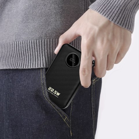 Dudao K14+ 22,5W 20000 mAh Powerbank with Built-in type-C & lightning cable black