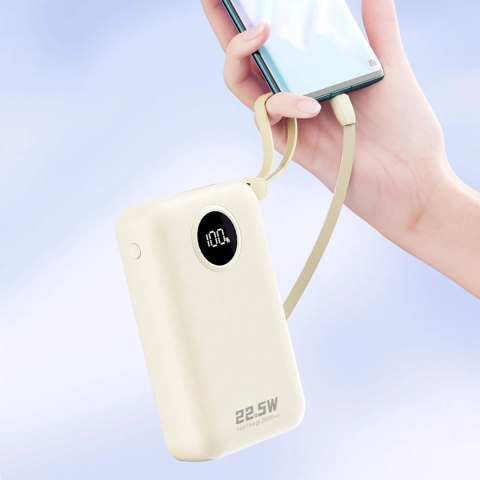 Dudao K14+ 22,5W 20000 mAh Powerbank with Built-in type-C & lightning cable white