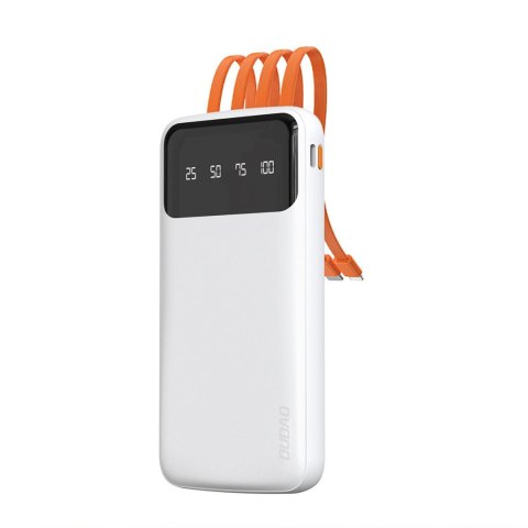 Dudao K6Pro uniwersalny powerbank 10000mAh z kablem USB USB Typ C Lightning - biały (K6Pro-white)