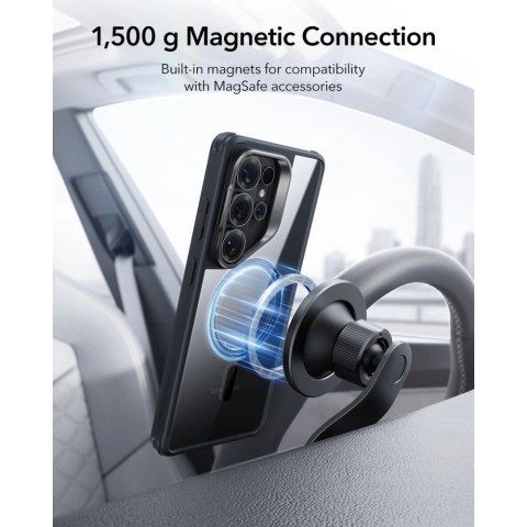 Etui ESR Classic Hybrid Kickstand MagSafe na Samsung Galaxy S26 Ultra - przezroczysto-czarne