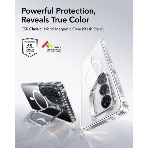 Etui ESR Classic Hybrid Kickstand MagSafe na Samsung Galaxy S26 - przezroczyste