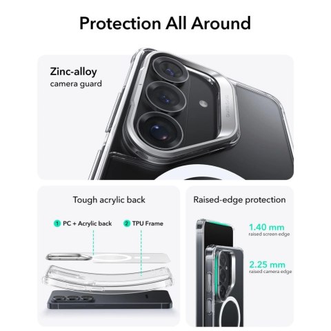 Etui ESR Classic Hybrid Kickstand MagSafe na Samsung Galaxy S26+ - przezroczyste