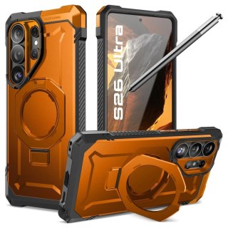 Etui Supcase UB Grip Mag MagSafe na Samsung Galaxy S26 Ultra - pomarańczowo-czarne