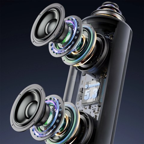 Głośnik bezprzewodowy Dudao Y21Pro podświetlany RGB Bluetooth 5.3 - czarny