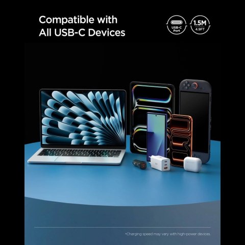 Kabel Spigen Essential EB24015CC USB-C / USB-C 240W 150cm - biały