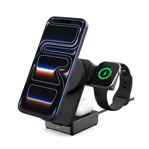 Ładowarka bezprzewodowa magnetyczna Spigen Essential Qi2.2 25W 3in1 MagSafe - czarna