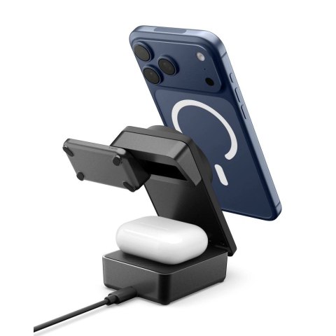 Ładowarka bezprzewodowa magnetyczna Spigen Essential Qi2.2 25W 3in1 MagSafe - czarna