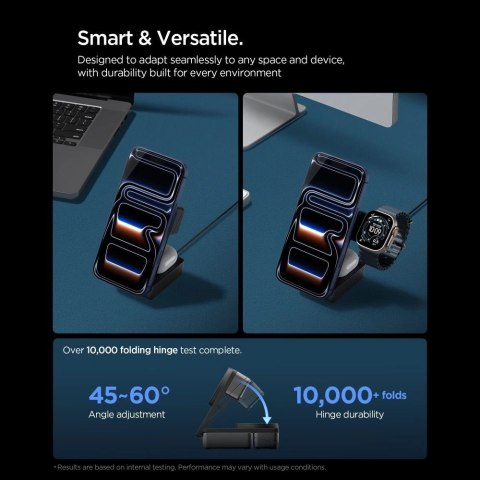 Ładowarka bezprzewodowa magnetyczna Spigen Essential Qi2.2 25W 3in1 MagSafe - czarna