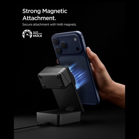 Ładowarka bezprzewodowa magnetyczna Spigen Essential Qi2.2 25W 3in1 MagSafe - czarna