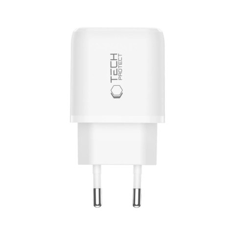 Ładowarka sieciowa Tech-Protect NCA45W-GAN 2-Porty 45W z kablem USB-C - biała