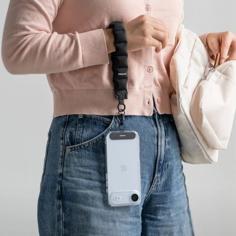 Smycz do telefonu Ringke Holder & Puffer Hand Strap - czarna