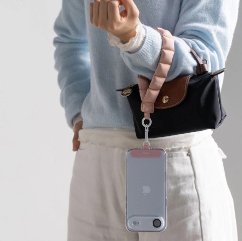 Smycz do telefonu Ringke Holder & Puffer Hand Strap - różowa
