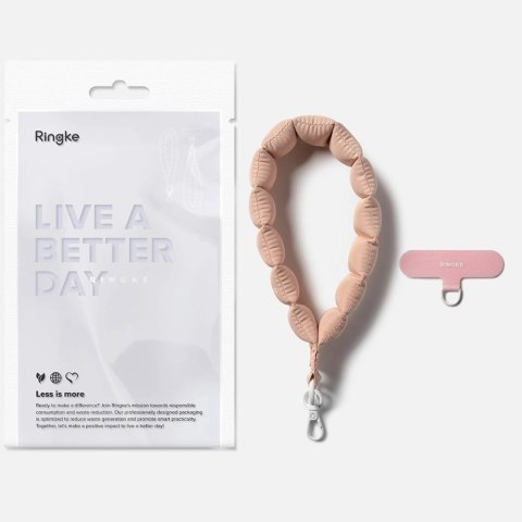 Smycz do telefonu Ringke Holder & Puffer Hand Strap - różowa