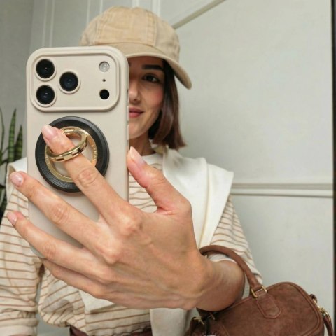 Uchwyt magnetyczny Tech-Protect MMR700 Lamano MagSafe na telefon - czarno-złoty