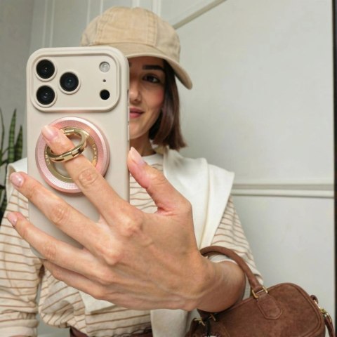 Uchwyt magnetyczny Tech-Protect MMR700 Lamano MagSafe na telefon - różowo-złoty