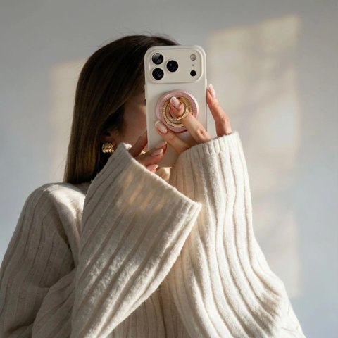 Uchwyt magnetyczny Tech-Protect MMR700 Lamano MagSafe na telefon - różowo-złoty