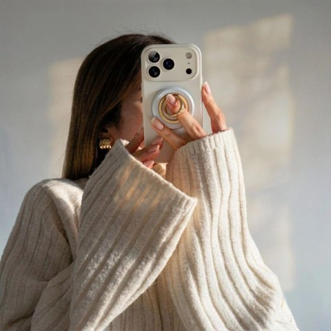 Uchwyt magnetyczny Tech-Protect MMR700 Lamano MagSafe na telefon - szaro-złoty