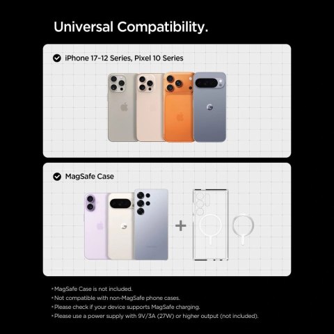 Uchwyt samochodowy do kratki nawiewu Spigen EV15MAQ Essential Qi2 MagSafe - czarny