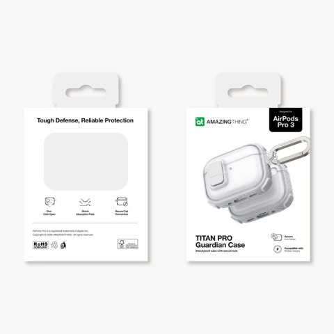 Etui AMAZINGTHING Titan Pro Mag Case Clear do AirPods Pro 3 - białe