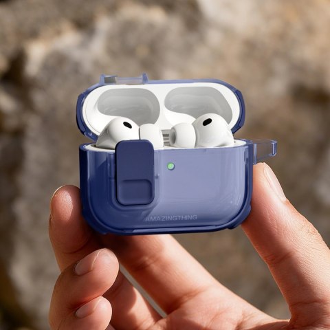 Etui AMAZINGTHING Titan Pro Mag Case Clear do AirPods Pro 3 - niebieskie
