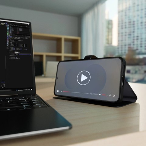 Etui z ekoskóry Puro Booklet Case z klapką i portfelem do Samsung Galaxy S25 - czarne