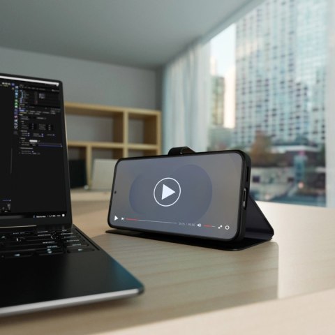 Etui z ekoskóry Puro Booklet Case z klapką i portfelem do Samsung Galaxy S25+ - czarne