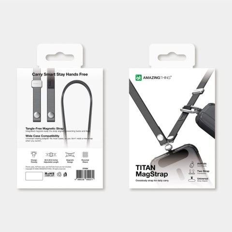 Pasek na telefon AMAZINGTHING Titan MagStrap z magnetyczną regulacją - czarny