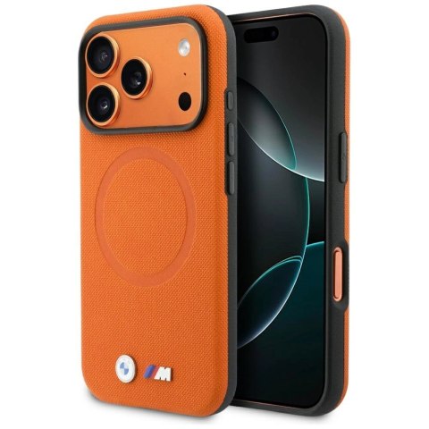 Etui BMW M FW Metal Logo MagSafe na iPhone 17 Pro - pomarańczowe